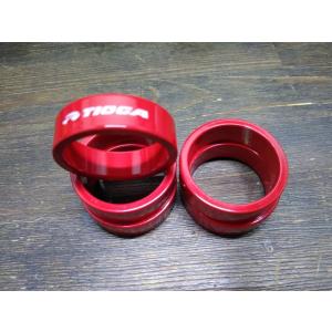 在庫処分 タイオガ アルミ ステムスペーサー 1.1/8″ 一枚の値段です レッド 10mm 01903 ゆうメール可