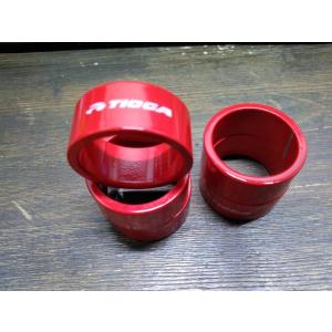 在庫処分 タイオガ アルミ ステムスペーサー 1.1/8″ 一枚の値段です レッド 15mm 02003 ゆうメール可