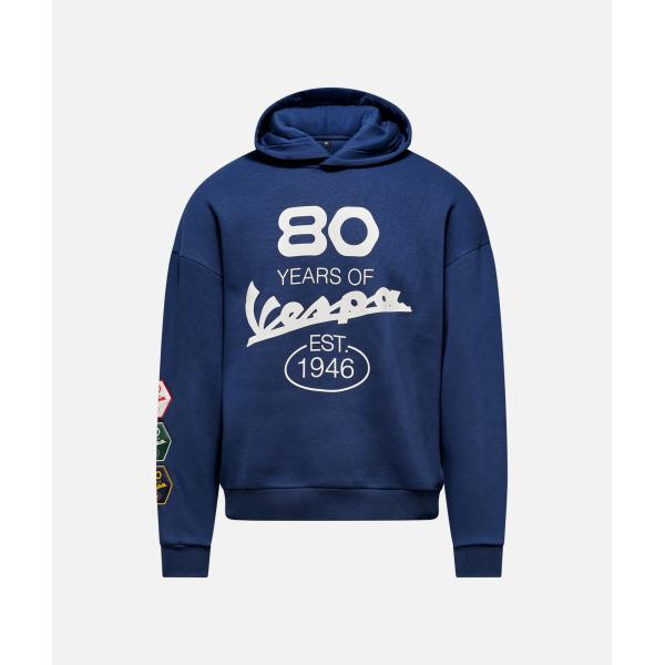Vespa 80th Anniversaryフーディー(ネイビー)