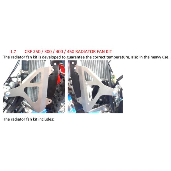 CRF250R/RX/450R/RXラジエータファンキット