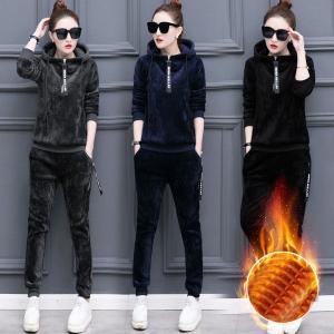 レディース　ジャージ上下セット ベロア 裏起毛　厚手トレーナー