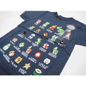 スーパーマリオ　ドットキャラ　Ｔシャツ　グレー　メンズ（アメリカメンズＳサイズ）/mario アパレル　男性