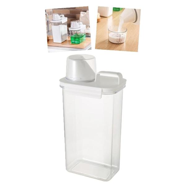 詰め替え用 ランドリーボトル 洗濯ビーズ 詰め替え 収納ケース メモリ付き 蓋つきプラスチック収納 ...