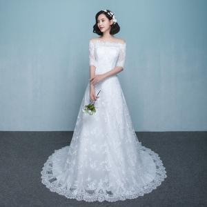 ウエディングドレス aライン 白 袖あり 格安 結婚式