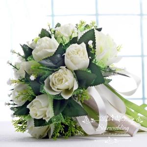 ウエディングブーケ 安い 結婚式 ローズ 造花 花嫁  ウェディング用