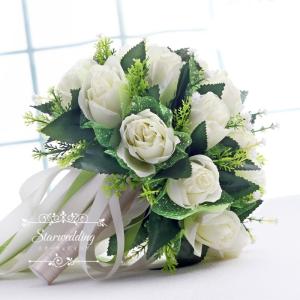 ウエディングブーケ 安い 結婚式 ローズ 造花...の詳細画像3