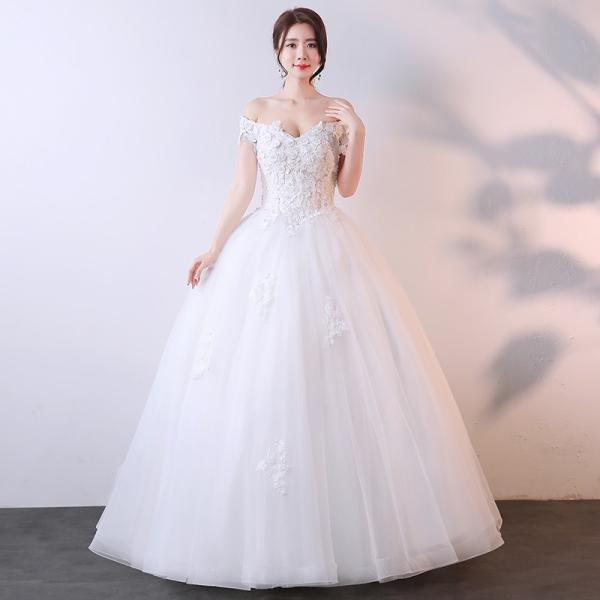 マタニティ ウェディングドレス エンパイア レース 花嫁 安い 白 シンプル 結婚式 ロングドレス ...