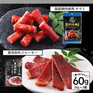 父の日 ギフト 黒毛和牛 ビーフジャーキー 30g サラミ ソーセージ 30g 国産 牛肉 豚肉 和牛ジャーキー 送料無料 珍味 おやつ 他商品と同梱不可 ポイント消化｜スターゼン