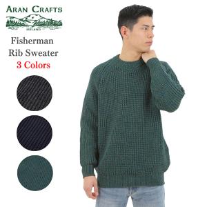 アランクラフト Aran Crafts クルーネック ウールニット フィッシャーマン セーター アイルランド製 / Fisherman Rib Sweater｜state