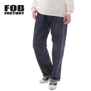 エフオービーファクトリー FOB FACTORY リラックスフィット セルビッジ デニムパンツ F1147 WIDE DENIM 5P WA インディゴ 日本製｜state