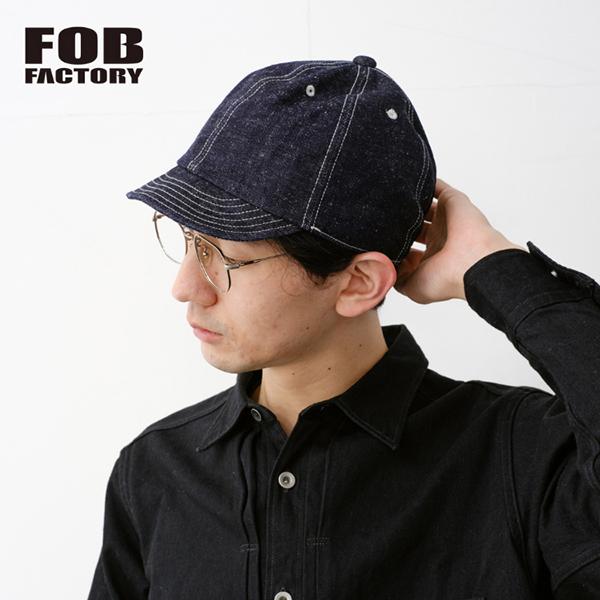 エフオービーファクトリー FOB FACTORY ヘンプ デニム レイルマンキャップ インディゴ 帽...