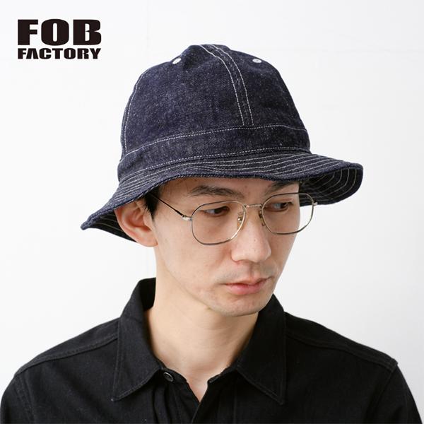 エフオービーファクトリー FOB FACTORY ヘンプ デニム ファティーグハット インディゴ 帽...