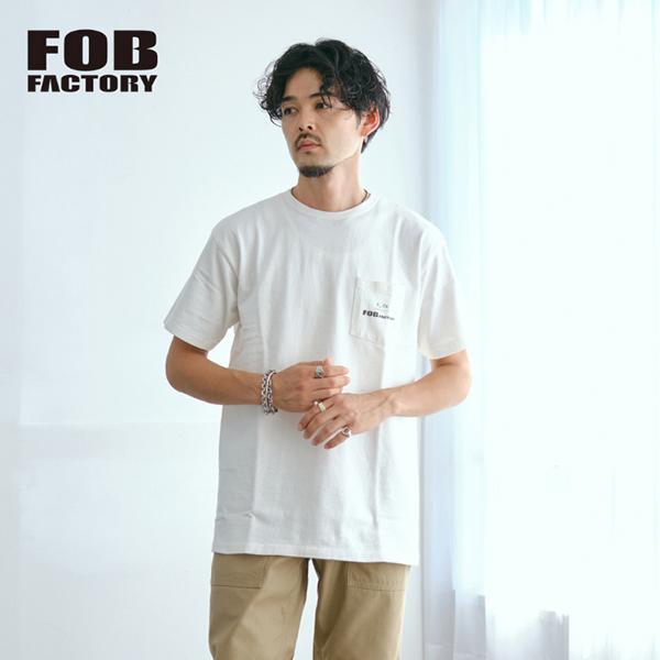 エフオービーファクトリー FOB FACTORY ヘビーウェイト 半袖 ポケット Tシャツ ホワイト...