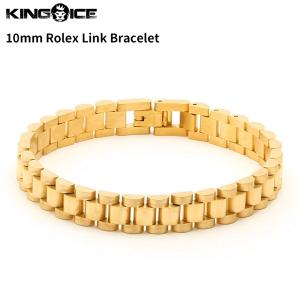 キングアイス King Ice 腕輪 ブレスレット ロレックスリンク チェーン 10mm Rolex Link Bracelet ゴールド ステンレススティール｜state