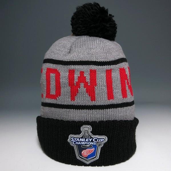 SALE / ミッチェルアンドネス ボンボンニットキャップ レッドウィングス グレー×ブラック / ...