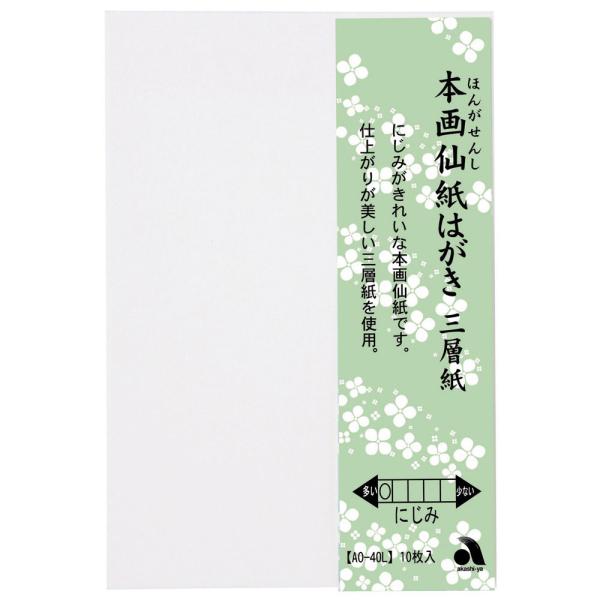 あかしや　本画仙紙はがき三層紙　１０枚入り AO-40L 習字 書道用品 書写 画仙紙 教材 無地 ...
