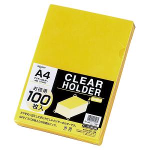 リヒトラブクリヤーホルダー100枚 A4 イエローG6100-17