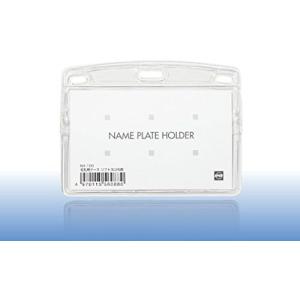 オープン工業 名札用ケース ネームプレートホルダー ソフト 青 ヨコ