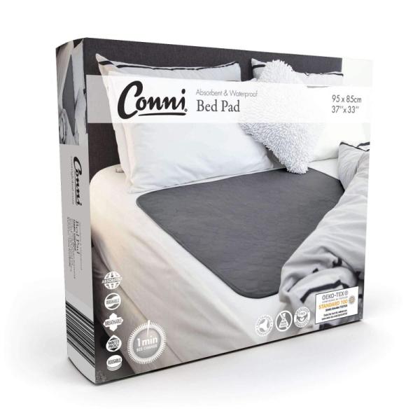 Conni ベッドパッド (85 x 95cm, チャーコール) 介護用寝具 失禁・尿漏れ対応 布団...