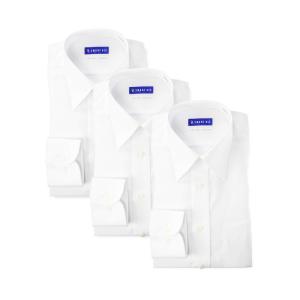 ドレスコード101 ノーアイロン 長袖ワイシャツ 3枚セット 洗って干してそのまま着る 綿100% の優しい着心地 シンプルがかっこいい シ｜stationeryfactory