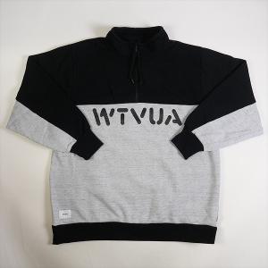 WTAPS ダブルタップス 19SS PLAYER SWEATSHIRT. COPO ハーフジップスウェット 黒灰 Size 【L】 【中古品-良い】 20761196｜stay246