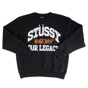 STUSSY ステューシー ×OUR LEGACY WORK SHOP 24SS COLLEGIATE CREW PIGMENT DYED BLACKクルーネックスウェット 黒 Size 【S】 【新古品・未使用品】 20786228｜stay246