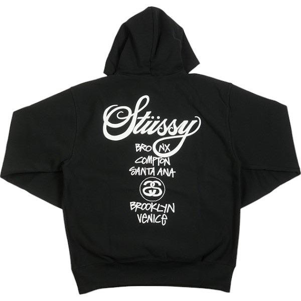 STUSSY ステューシー 24SS WORLD TOUR HOODIE Blalck スウェットパ...