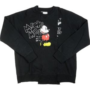 sacai サカイ ×Disney Mickey Sweatshirt  Black 再構築クルーネックスウェット 黒 Size 【4】 【中古品-良い】 20793455｜stay246