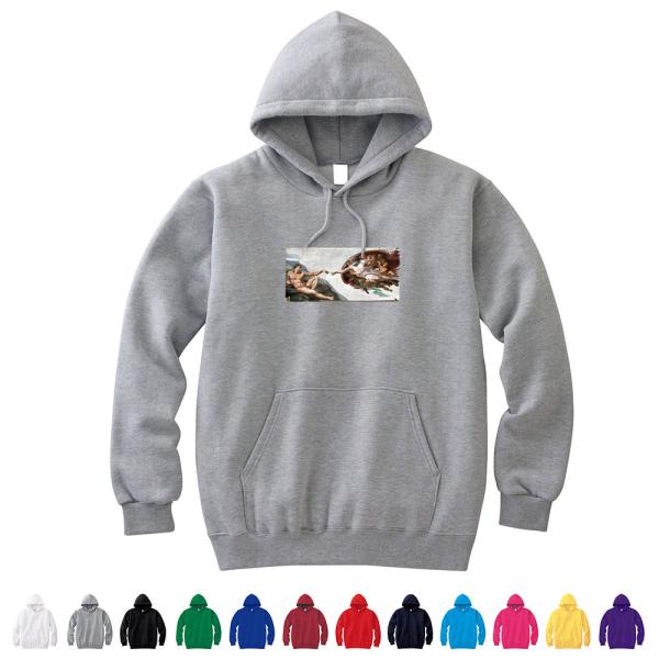 【スモールアートパーカー】ミケランジェロ・ブオナローティ パーカー アダムの創造 ライフ イズ アー...