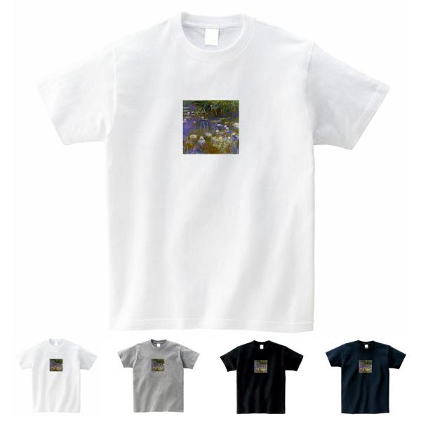 【半袖 スモールアートTシャツ】モネ Tシャツ 睡蓮 スイレン ボックス ライフ イズ アート 半袖...