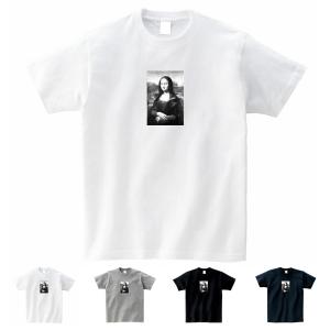 半袖 アートTシャツ】モナリザ Tシャツ モノクロ レオナルドダヴィンチ