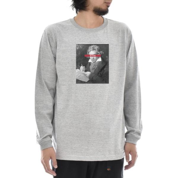 ベートーヴェン ベートーベン Tシャツ 肖像画 モノクロ ライフ イズ アート 長袖 ロングスリーブ...