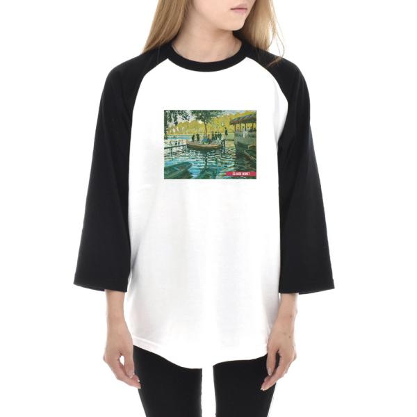 モネ Tシャツ ラ・グルヌイエール ライフ イズ アート 7分袖 ラグランスリーブ メンズ レディー...