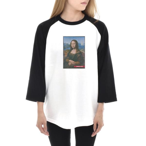 モナリザ Tシャツ カラー レオナルドダヴィンチ ライフ イズ アート 7分袖 ラグランスリーブ メ...