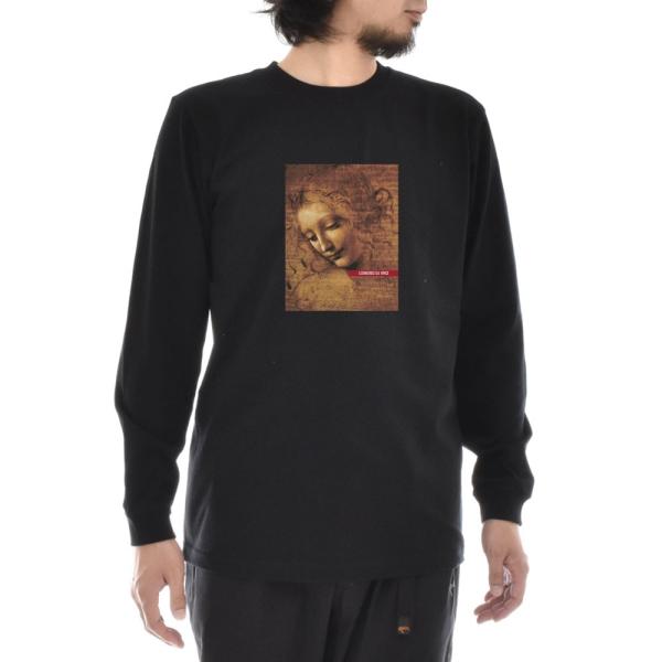 レオナルドダヴィンチ Tシャツ ほつれ髪の女性 ライフ イズ アート 長袖 ロングスリーブ ロンT ...