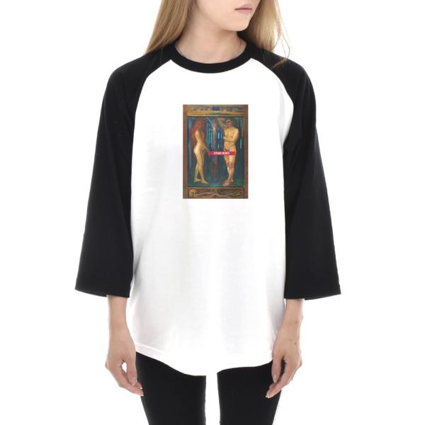 ムンク Tシャツ 新陳代謝 エドヴァルド・ムンク ライフ イズ アート 7分袖 ラグラン ベースボー...