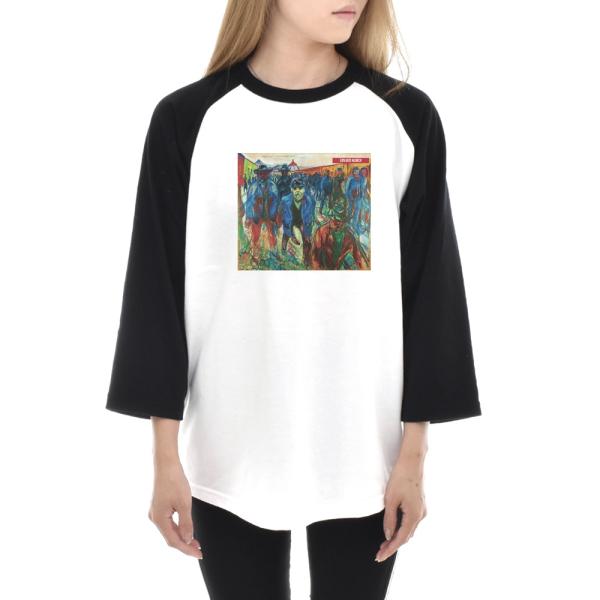 ムンク Tシャツ 家路につく労働者 エドヴァルド・ムンク ライフ イズ アート 7分袖 ラグラン ベ...