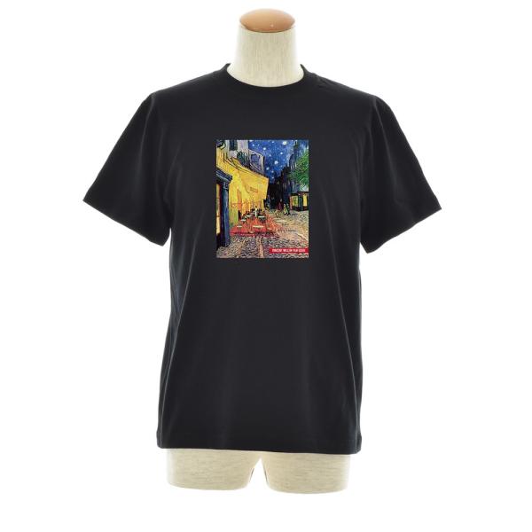 【半袖 アートTシャツ】ゴッホ Tシャツ 夜のカフェテラス フィンセント ファン ライフ イズ アー...