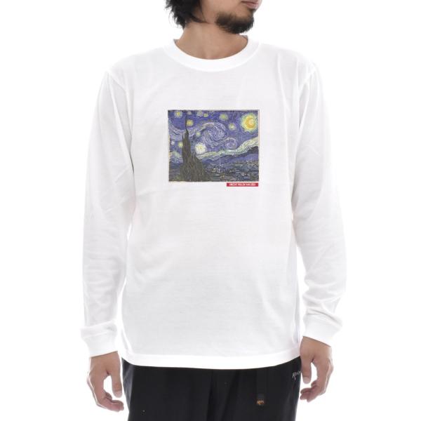 ゴッホ Tシャツ 星月夜 フィンセント ファン ライフ イズ アート 長袖 ロングスリーブ メンズ ...