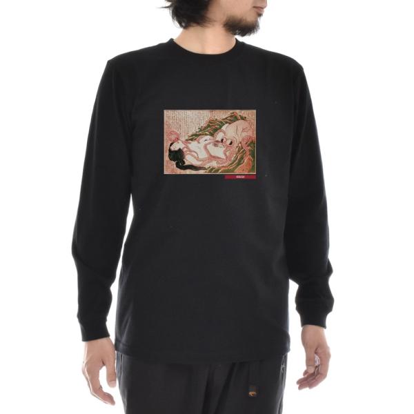 葛飾北斎 Tシャツ 蛸と海女 浮世絵 ライフ イズ アート 長袖 ロングスリーブ メンズ レディース...