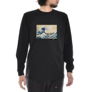 XLサイズ　ゴッホミュージアム スカルロングTシャツ ブラック ゴッホ 火の付いたタバコをくわえた骸骨 ロンT 綿5.6オンス長袖Tシャツ