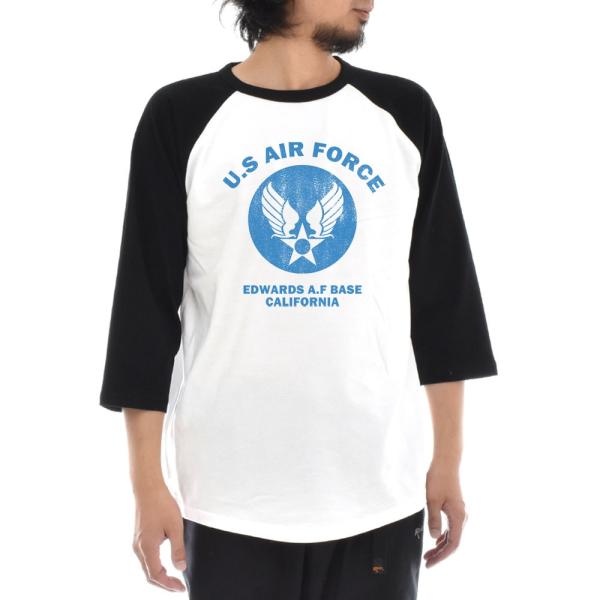 U.S AIR FORCE BASE Tシャツ ラグラン 七分 七分袖 3/4 メンズ レディース ...