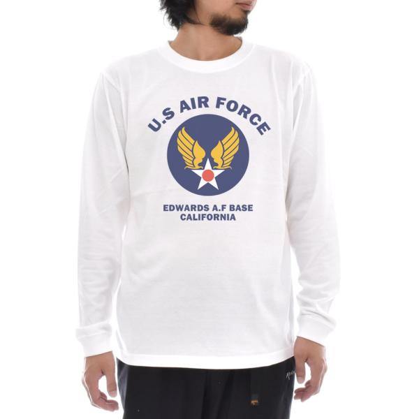 ミリタリー Tシャツ U.S AIR FORCE BASE 長袖Tシャツ ロンT ロングスリーブ テ...