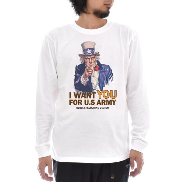 アンクル サム Tシャツ 長袖Tシャツ ロンT ロングスリーブ メンズ レディース ティーシャツ  ...
