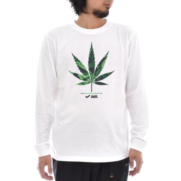 大麻 大麻柄 マリファナ マリファナ柄 Tシャツ 長袖Tシャツ ロンT ロングスリーブ メンズ レデ...