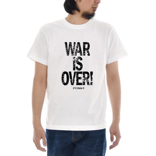 メッセージ Tシャツ WAR IS OVER 反戦 PEACE 半袖Tシャツ ティーシャツ メンズ ...