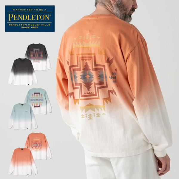 ペンドルトン PENDLETON 長袖 Tシャツ グラデーション ダイ バックプリント Tシャツ G...