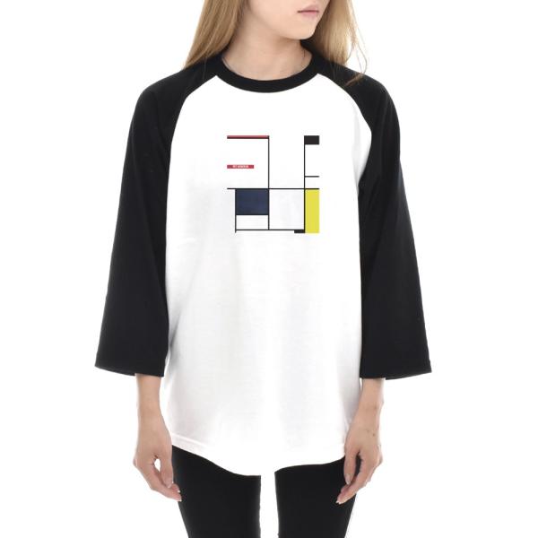 ピエト・モンドリアン Tシャツ タブロー ライフ イズ アート 7分袖 ラグランスリーブ メンズ レ...