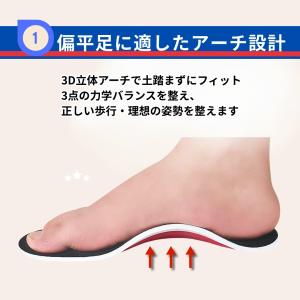 インソール 扁平足 衝撃吸収 疲れない 土踏ま...の詳細画像4