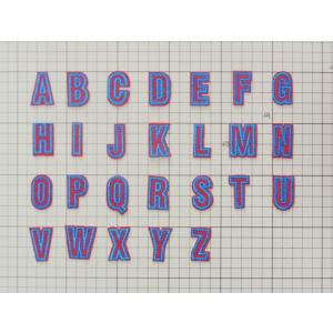 ワッペン　ローマ字　アオ＆アカ　小さめサイズ　｜stc-store